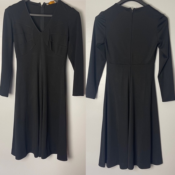 Vintage 70s Minimalistic Black Dress - Picture 3 of 4